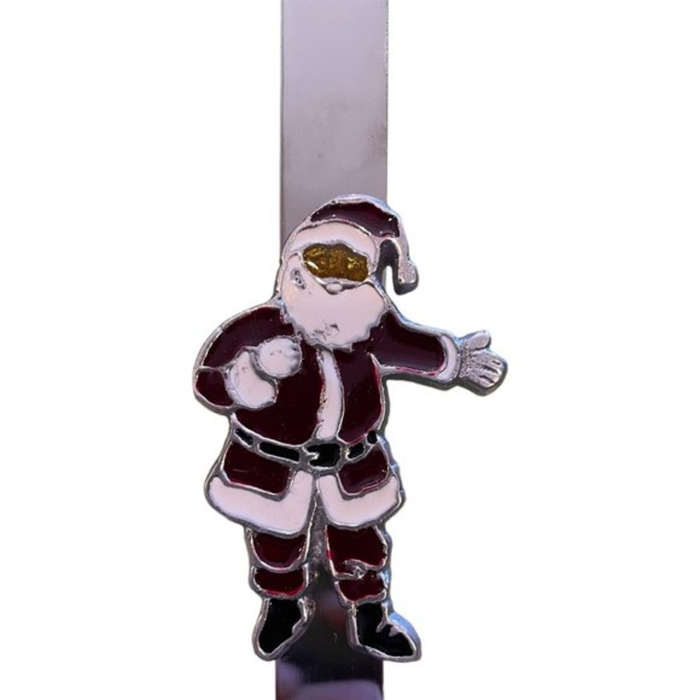 Santa Christmas Door Handle, Chrome, Set of Two, Like‎ New Condition - Picture 2 of 2